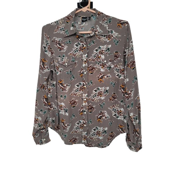 Cruel Size Small Womens Rodeo Top Snap Up Pockets Long Sleeve Western Shirt - Picture 1 of 6